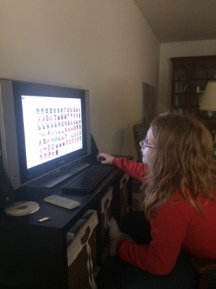 Nathaniel on the computer animating